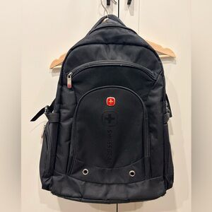 SwissGear Black Backpack with Red Logo Accent